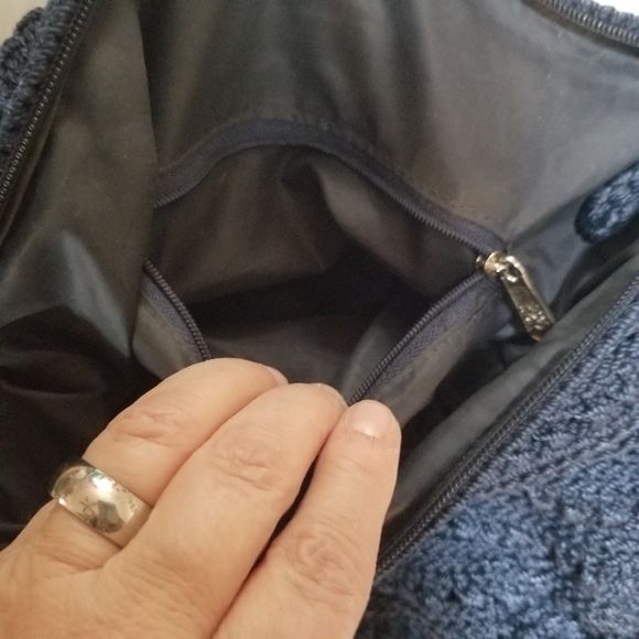 The Sak navy blue crochet shoulder/crossbody bag, in EUC - Picture 8 of 9